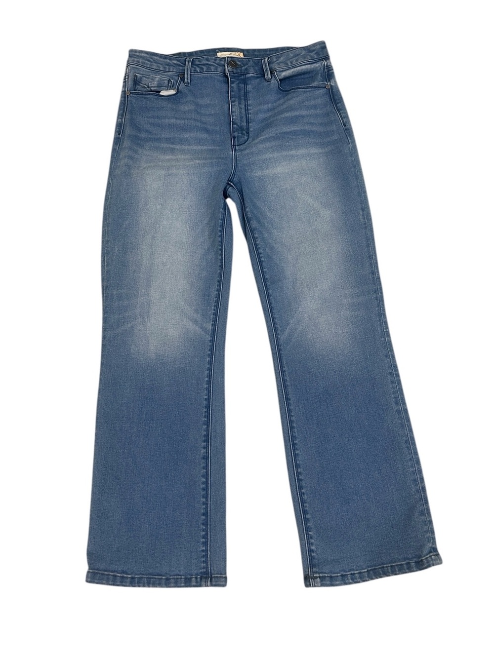 Unpublished Mid tone Blue whiskered shadowing straight leg Jeans high-Rise 31